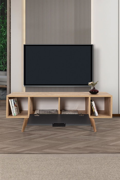Hanah Home Mesir 3324 Soporte para TV Roble Zafiro y Antracita